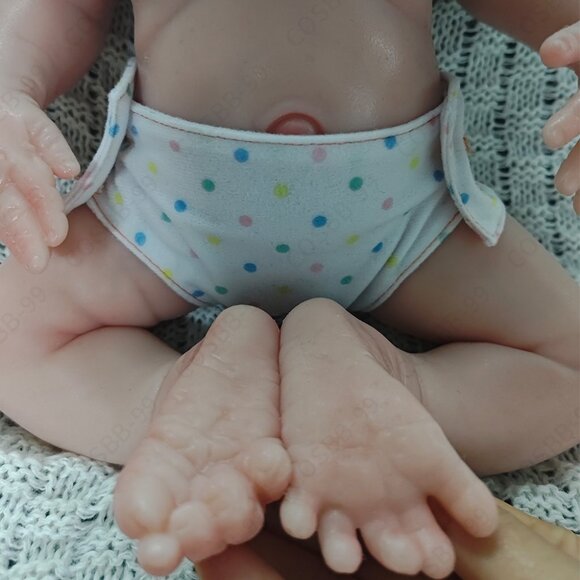 40cm Closed Eyes Platinum Silicone Sleeping Cute Newborn Reborn Baby Girl Dolls - Picture 7 of 12